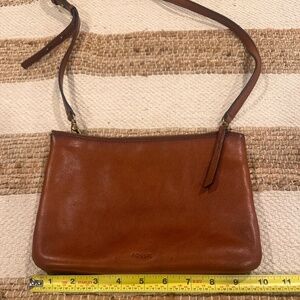 Fossil Leather Handbag/Clutch/Crossbody - Brown